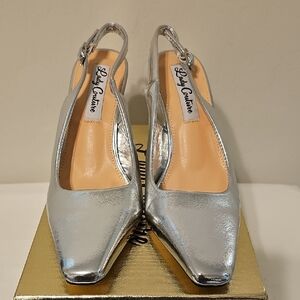 Lady Couture Silver Slingback Heels